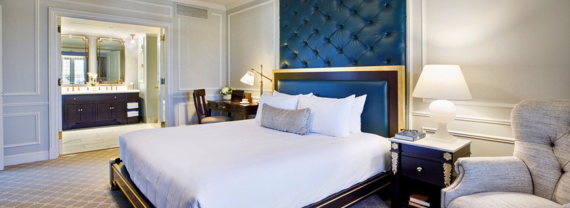 Presidential Suite Bedroom at Hotel Carmichael Carmel IN